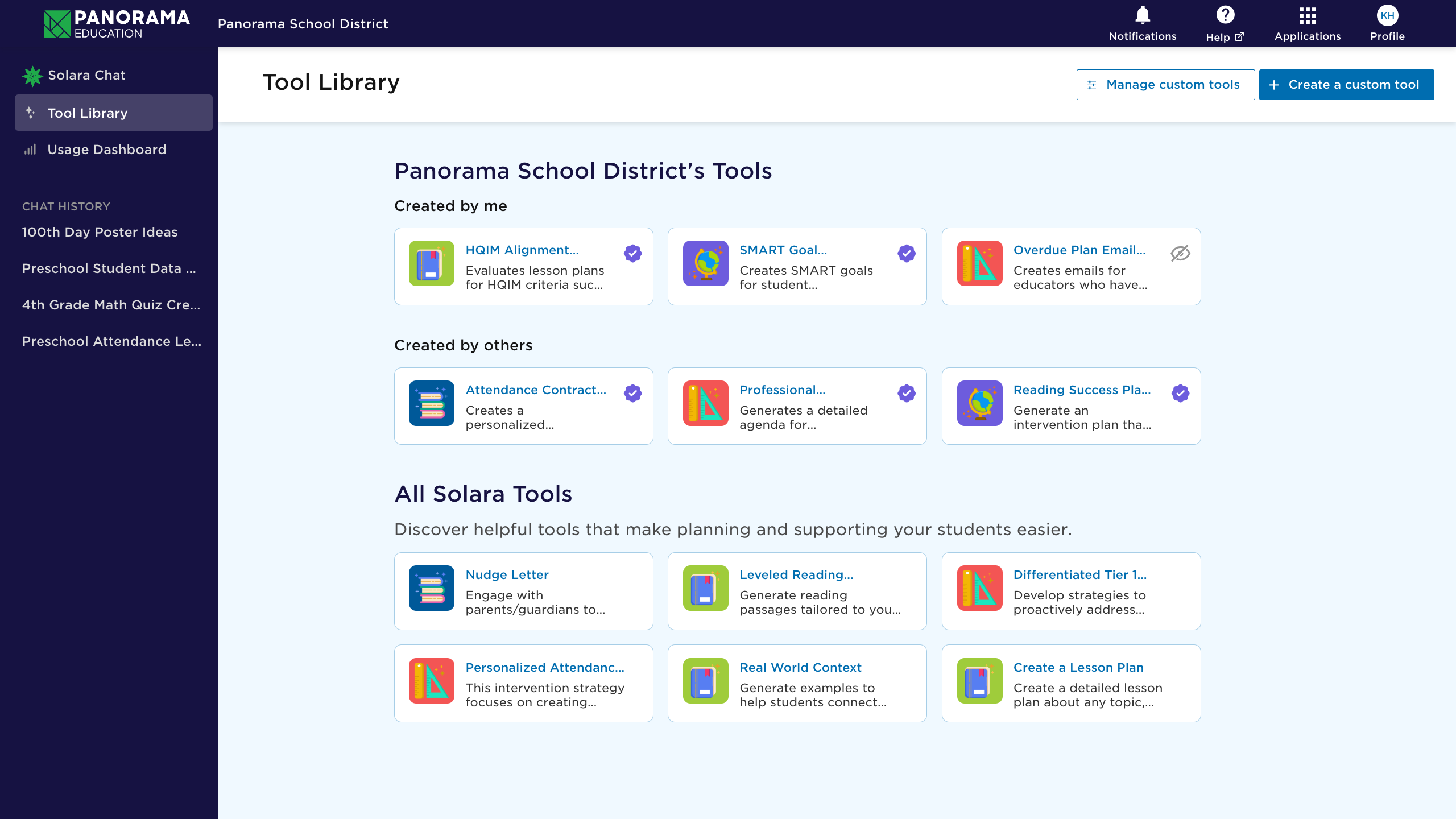 Panorama Solara tool library - 1280