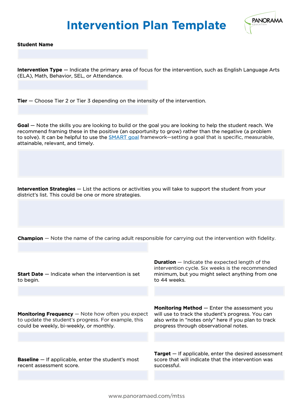 How To Write An Intervention Plan Template 