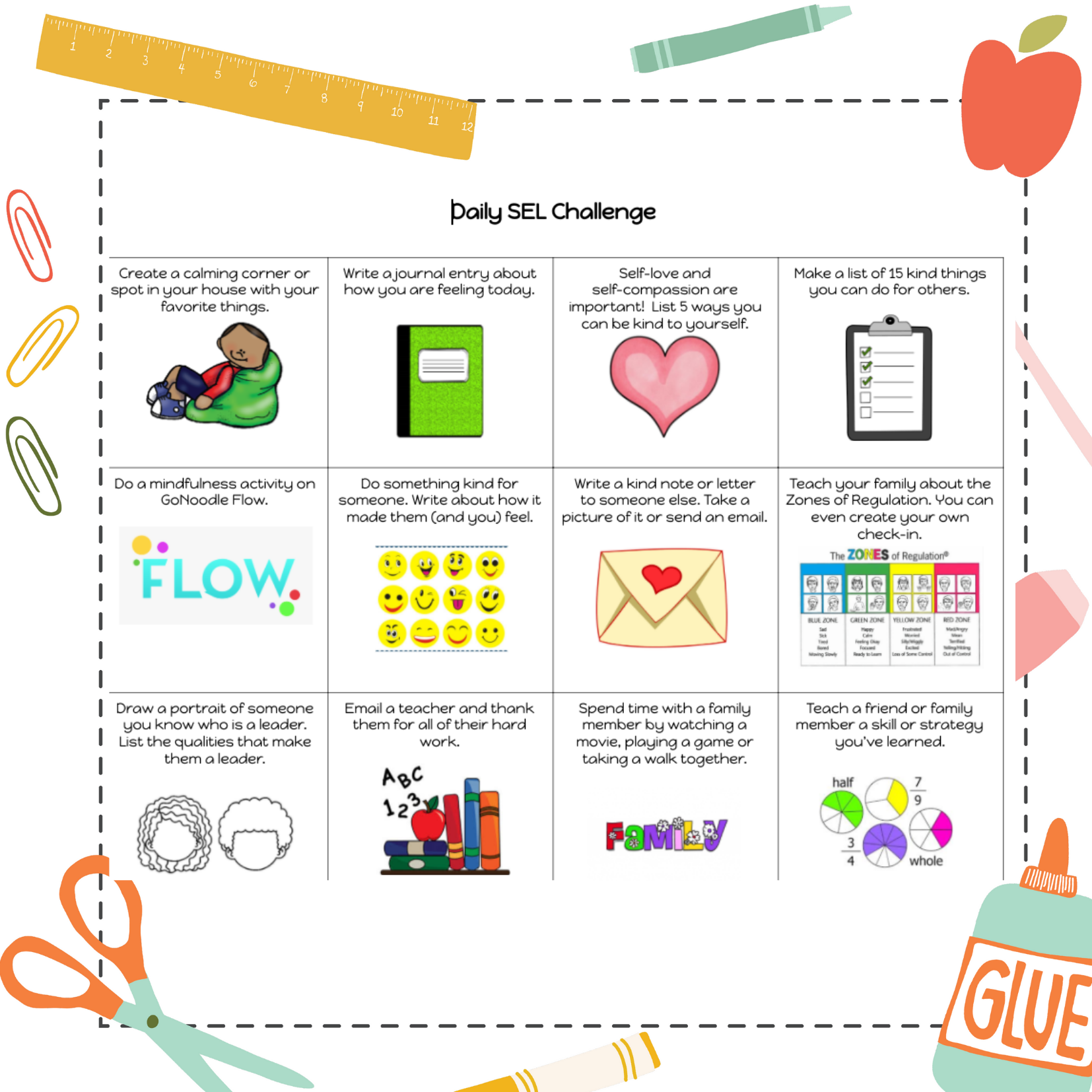 How To Create An SEL Choice Board Template And Activities 