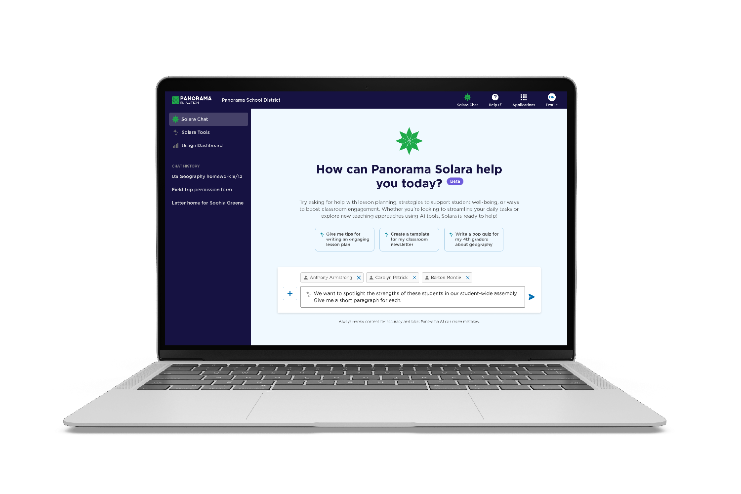 Panorama Solara: Your Customizable, District-Wide AI Platform